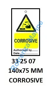 TAG W/TIE TEMPORARY PVC, CORROSIVE #2507